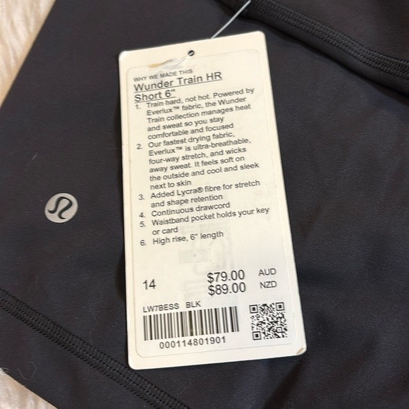 Lululemon Wunder Train High Rise Short 6”, Black, Size 14 - Picture 3 of 6
